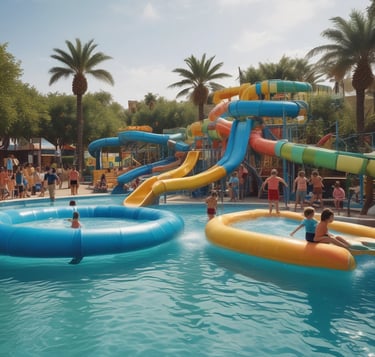 parc aquatique, jeux d'eau