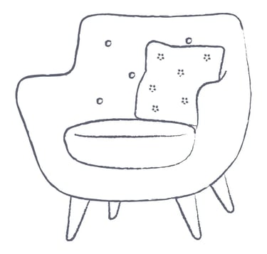 Comfortable chair with pillow