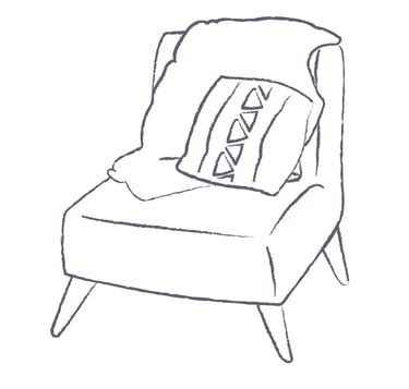 A comfortable chair representing the client and therapist relationship of support and good rapport