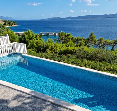 Private saltwater pool with panoramic Adriatic sea view, Easy Living, Lokva Rogoznica