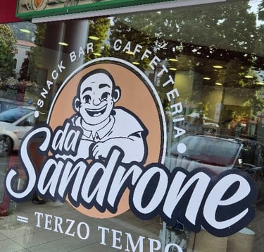 Da Sandrone Terzo Tempo snack bar and caffetteria insegna negozio adesiva prespaziata