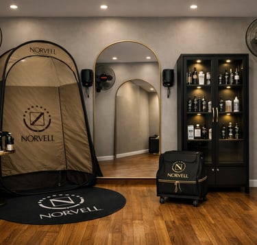 BTan LLC, private spray tan studio in Lexington, KY with Norvell equipment