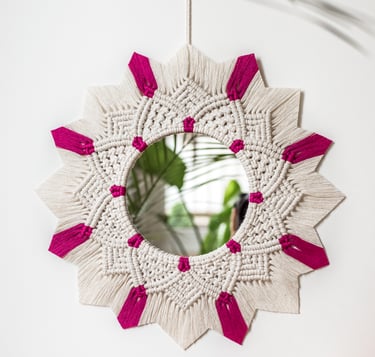 macrame boho mirror