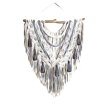 wallhanging macrame sienos dekoracija