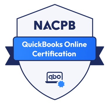 a QuickBooks Online Certification badge from the nacpb