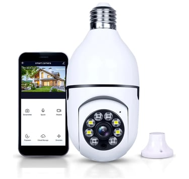 Câmera de segurança wi-fi ip sem fio 360 Lâmpada