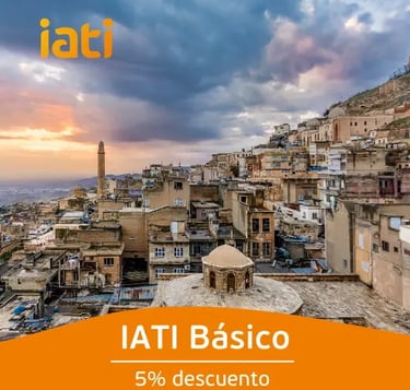 Panoramic view of Mardin, Turkey with stone houses under a sunset sky for IATI Básico travel insurance.