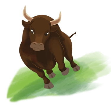 imagem de um touro bravo marrom