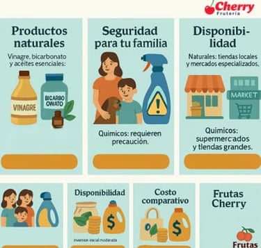 Precios de productos de limpieza naturales y químicos