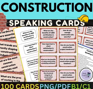 communicative activities for english lessons construction speaking cards