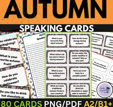 esl efl ell autumn speaking cards and activities for adults and teenagers