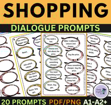 communicative activities for english lessons shopping role plays