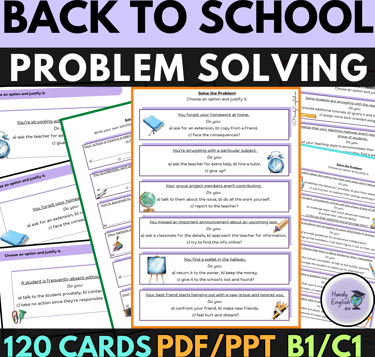 communicative activities for english lessons back to school