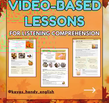 video based lesson plans for autumn and fall English lessons and activities