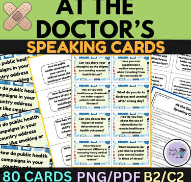 communicative activities for english lessons at the doctor's speaking cards