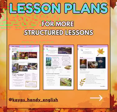 communicative lesson plans for autumn and fall English lessons and activities