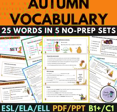 communicative activities for english lessons autumn vocabulary