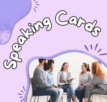 ready-to-use ESL speaking cards for pre-intermediate, intermediate and upper intermediate english students