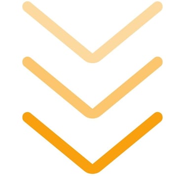 Seta indicando fluxo organizacional