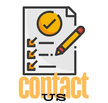A checklist form and pencil with the words Contact us at the bottom
