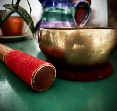 Hand made Meditation bowl and stick for ringing it