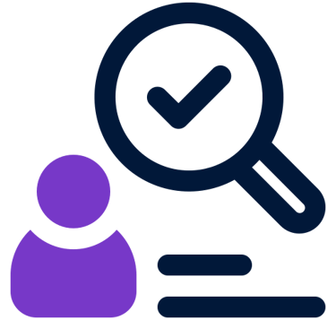 an icon of a person with a magnifying glass