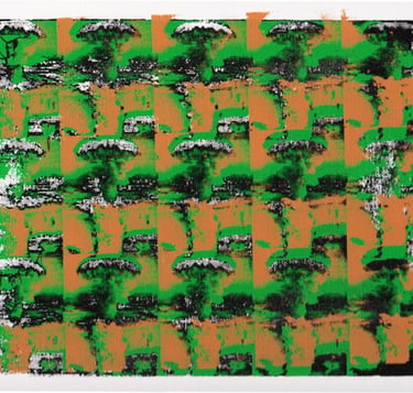 Numb Through Repetition, 2009, silkscreen print, 12x9"