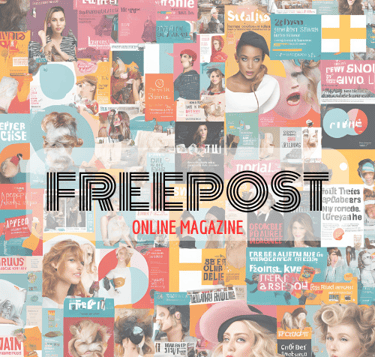 a collage of magazines and magazines with a woman in a hat