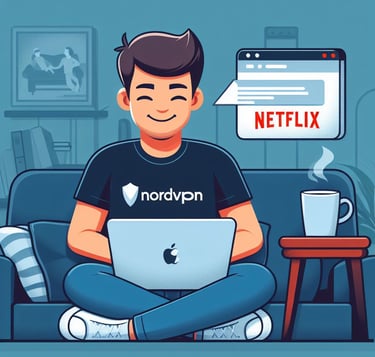 a man sitting on a couch with a laptop and a coffee mug