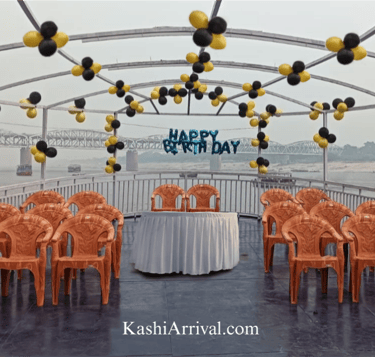 Basic Decorated Bajra Boat for Simple Celebration in Varanasi