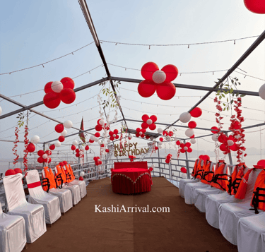 Standard Decorated Bajra Boat for Elegant Celebration in Varanasi