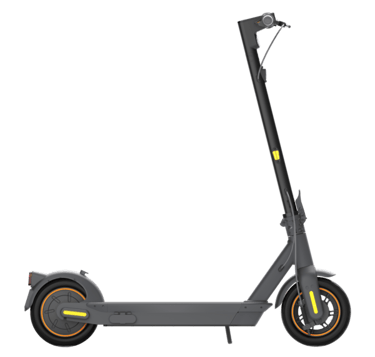 a scooter with a red car in the background