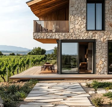 taş ev ve peyzaj uygulaması