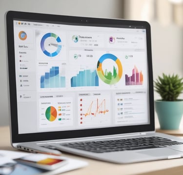 a laptop computer screen showing a dashboard of a laptop