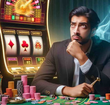 Persona pensante en el casino