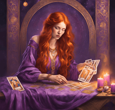 médium voyance guidance par une femme qui tient un tarot 