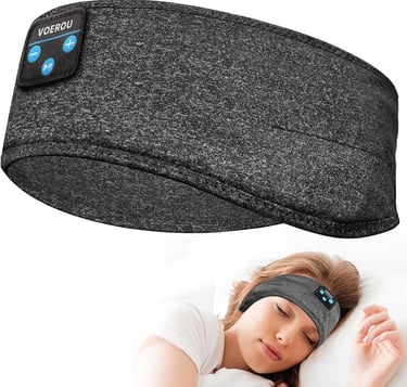 Voerou Diadema Deportiva Para Dormir con Auriculares Ultrafinos Inalambricos Bluetooth con Altavoz