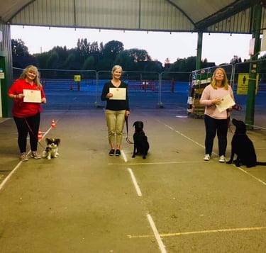 Owners and dogs with certificates at Penkridge.