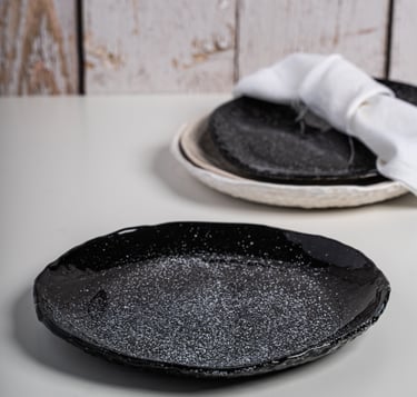 Black ceramic plates