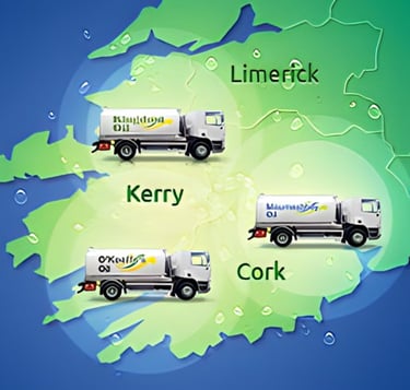 a map of the Munster in Ireland with the names of three counties
