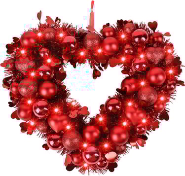 red heart shaped wreath