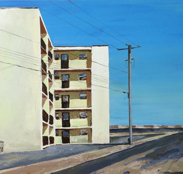 a painting of a clown on a street