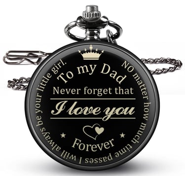 Personalized Pocket Watch with Chain