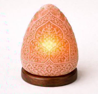 Mughal design Himalayan salt lamp traditional carved décor light