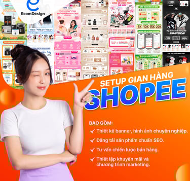 Setup gian hàng gian hàng shopee