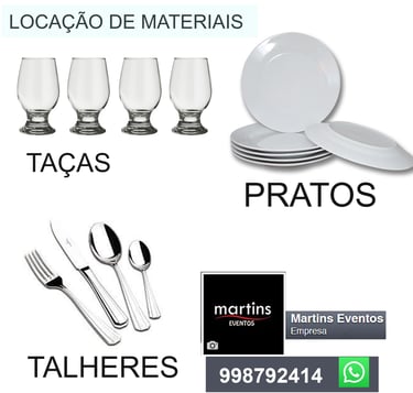 Locação de pratos, taças e talheres em Artur Nogueira, Cosmópolis e Holambra.
