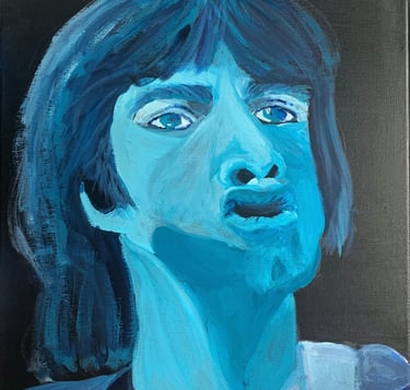 ICONS - Mick's got the blues - gouache on canvas - 16 x 22"