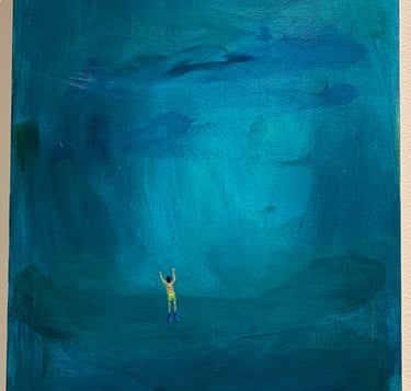into the blue II - acrylic on canvas - 16 x 22"