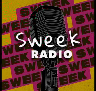 a microphone and a microphone with the words sweek radio