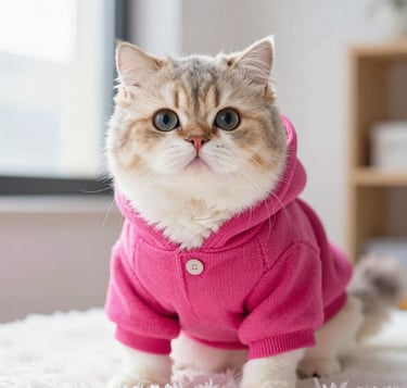 Gatito con suéter rosa